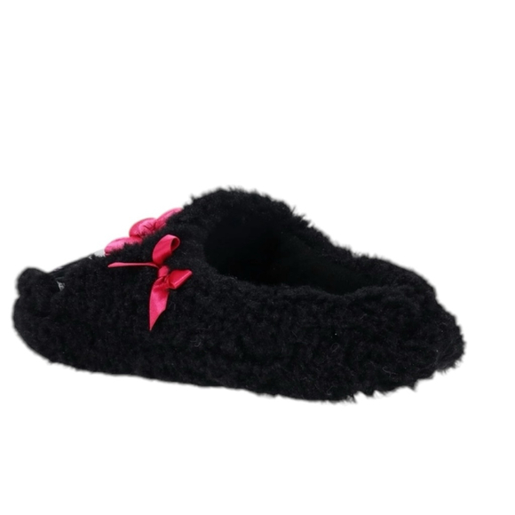 Women's Hello Kitty Slippers Fuzzy Black Pink Size 7/8 - Picture 7 of 7